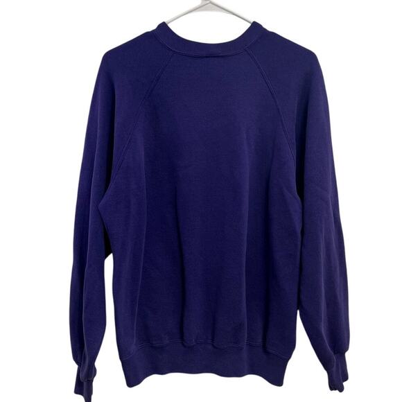 Vintage 90s Purple Jerzees Blank Crewneck Sweatshirt Size XL Made in the USA - Picture 2 of 5